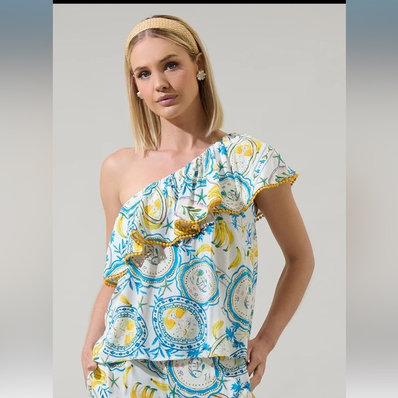 SugarLips Harvest Island Elena Wide Leg Pant & Brinley One Shoulder Top Set - Picture 10 of 11